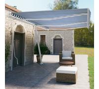 vidaXL Tenda da Sole Autoportante Manuale 600x350 cm Blu Bianca