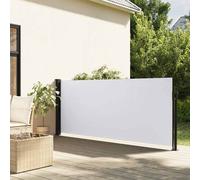 vidaXL Tenda da Sole Laterale Retrattile Bianco 100x500 cm, Schermo Privacy da Giardino, Schermo Privacy da Balcone, Tenda da Sole
