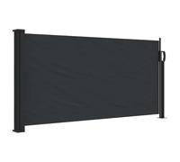 vidaXL Tenda da Sole Laterale Retrattile Nera 100x500 cm, Schermo Privacy da Giardino, Schermo Privacy da Balcone, Tenda da Sole