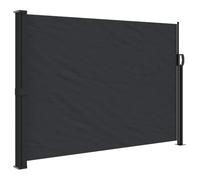 vidaXL Tenda da Sole Laterale Retrattile Nera 140x500 cm