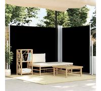 vidaXL Tenda da Sole Laterale Retrattile Nera 180x600 cm