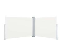 vidaXL Tenda da Sole Laterale Retrattile per Patio Privacy Automatica Schermo Parasole Frangivento 100x1000 cm in Tessuto PU Crema Telaio in Ferro