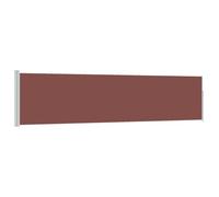 vidaXL Tenda da Sole Laterale Retrattile per Patio Privacy Automatica Schermo Parasole Frangivento 120x500 cm in Tessuto PU Marrone Telaio in Ferro