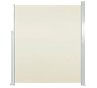 vidaXL Tenda da Sole Laterale Retrattile per Patio Privacy Automatica Schermo Parasole Frangivento 140x500 cm in Tessuto PU Crema Telaio in Ferro