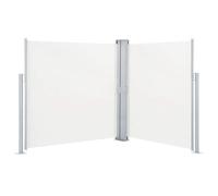 vidaXL Tenda da Sole Laterale Retrattile per Patio Privacy Automatica Schermo Parasole Frangivento 140x600 cm in Tessuto PU Crema Telaio in Ferro