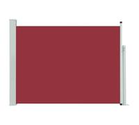 vidaXL Tenda da Sole Laterale Retrattile per Patio Privacy Automatica Schermo Parasole Frangivento 100x500 cm in Tessuto PU Rossa Telaio in Ferro
