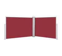 vidaXL Tenda da Sole Laterale Retrattile per Patio Privacy Automatica Schermo Parasole Frangivento 120x1000 cm in Tessuto PU Rossa Telaio in Ferro