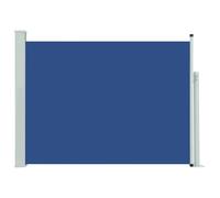 vidaXL Tenda da Sole Laterale Retrattile per Patio Privacy Automatica Schermo Parasole Frangivento 120x500 cm in Tessuto PU Blu Telaio in Ferro