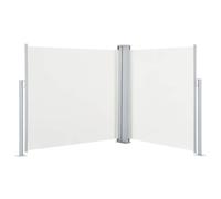 vidaXL Tenda da Sole Laterale Retrattile per Patio Privacy Automatica Schermo Parasole Frangivento 100x600 cm in Tessuto PU Crema Telaio in Ferro