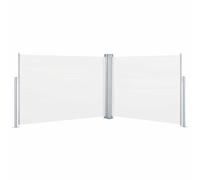 vidaXL Tenda da Sole Laterale Retrattile per Patio Privacy Automatica Schermo Parasole Frangivento 120x1000 cm in Tessuto PU Crema Telaio in Ferro