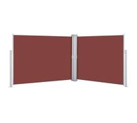 vidaXL Tenda da Sole Laterale Retrattile per Patio Privacy Automatica Schermo Parasole Frangivento 140x1000 cm in Tessuto PU Marrone Telaio in Ferro