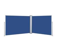 vidaXL Tenda da Sole Laterale Retrattile per Patio Privacy Automatica Schermo Parasole Frangivento 100x1000 cm in Tessuto PU Blu Telaio in Ferro