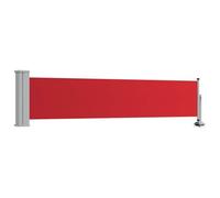 vidaXL Tenda da Sole Laterale Retrattile per Patio Privacy Automatica Schermo Parasole Frangivento 60x300cm in Tessuto PU Rosso Telaio in Ferro