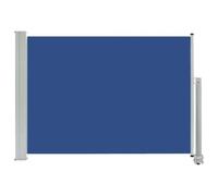 vidaXL Tenda da Sole Laterale Retrattile per Patio Privacy Automatica Schermo Parasole Frangivento 80x300 cm in Tessuto PU Blu Telaio in Ferro