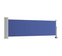 vidaXL Tenda da Sole Laterale Retrattile per Patio Privacy Automatica Schermo Parasole Frangivento 80x300 cm in Tessuto PU Blu Telaio in Ferro