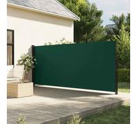 vidaXL Tenda da Sole Laterale Retrattile Verde Scuro 160x500 cm, schermo privacy da giardino, schermo privacy da balcone, tenda da sole