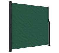 vidaXL Tenda da Sole Laterale Retrattile Verde Scuro 180x500 cm, schermo privacy da giardino, schermo privacy da balcone, tenda da sole