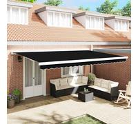 vidaXL Tenda da sole manuale a braccio retraibile , nera, 500 x 300 cm