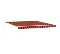 vidaXL Tenda da Sole Manuale a Strisce Rosse e Nere, 400 x 350 cm, Resistente ai Raggi UV e Impermeabile. È Una Soluzione Perfetta per Fare Ombra su patii e balconi. Realizzata in Tessuto in polieste