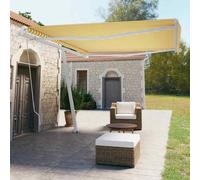 vidaXL Tenda da Sole Manuale Autoportante 450x350 cm Gialla/Bianca