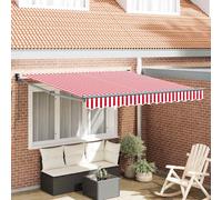 vidaXL Tenda da sole manuale retrattile a strisce rosse e bianche 350x250 cm