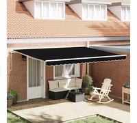 vidaXL Tenda da sole manuale retrattile Nera 450x350 cm