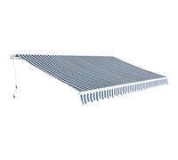 vidaXL Tenda da Sole Pieghevole Manuale 500 cm Blu/Bianca