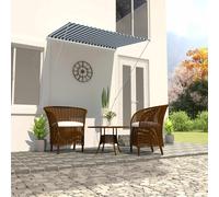 vidaXL Tenda da Sole Retrattile 150x150 cm Acciaio Blu Bianco Tendone Parasole