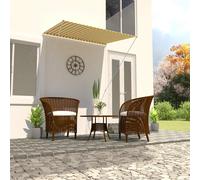 vidaXL Tenda da Sole Retrattile 150x150 cm Giallo e Bianco Tendone Parasole