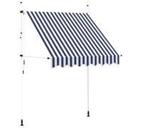 vidaXL Tenda da Sole Retrattile 200 cm da Balcone Strisce Blu/Bianco Parasole