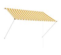 vidaXL Tenda da Sole Retrattile 200x150 cm Giallo Bianco Parasole Ombreggiante