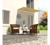 vidaXL Tenda da Sole Retrattile 200x150 cm Giallo Bianco Parasole Ombreggiante