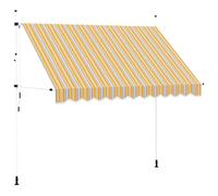 vidaXL Tenda da Sole Retrattile 300 cm da Balcone Strisce Blu/Giallo Parasole