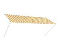vidaXL Tenda da Sole Retrattile 300x150 cm Giallo Bianco Parasole Ombreggiante