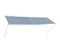 vidaXL Tenda da Sole Retrattile 350x150 cm Blu e Bianco