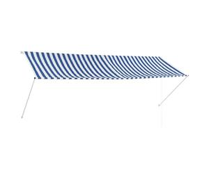 vidaXL Tenda da Sole Retrattile 350x150 cm Blu e Bianco