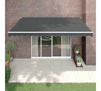 vidaXL Tenda da Sole Retrattile Antracite 4,5x3 m Tessuto e Alluminio