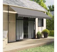 vidaXL Tenda da Sole Retrattile Antracite 400x150 cm Tessuto e Acciaio