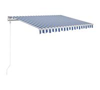 vidaXL Tenda da Sole Retrattile Automatica 300x250 cm Blu e Bianca