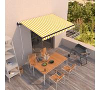 vidaXL Tenda da Sole Retrattile Automatica 350x250 cm Gialla e Bianca