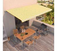 vidaXL Tenda da Sole Retrattile Automatica 600x350 cm Gialla e Bianca