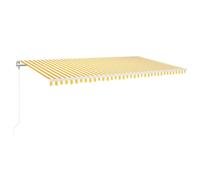 vidaXL Tenda da Sole Retrattile Automatica 600x350 cm Gialla e Bianca