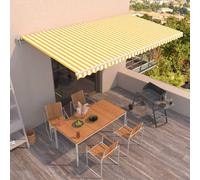 vidaXL Tenda da Sole Retrattile Automatica 600x350 cm Gialla e Bianca