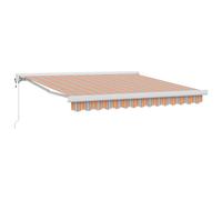 vidaXL Tenda da Sole Retrattile Automatica a Strisce Colorate 350 x 250 cm, Protezione UV, Impermeabile, Tessuto Resistente per Esterni, Design a Strisce, Soluzione per Ombra per Patio e Balcone