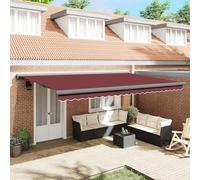 vidaXL Tenda da Sole Retrattile Automatica Bordò 300x250 cm