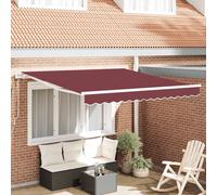 vidaXL Tenda da sole retrattile automatica Bordò 300x250 cm