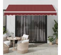 vidaXL Tenda da Sole Retrattile Automatica Bordò 350x250 cm