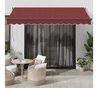 vidaXL Tenda da Sole Retrattile Automatica Bordò 350x250 cm