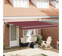 vidaXL Tenda da Sole Retrattile Automatica Bordò 400x300 cm