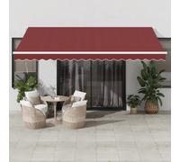 vidaXL Tenda da Sole Retrattile Automatica Bordò 450x350 cm